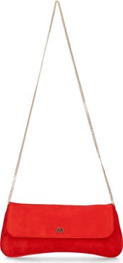 MASCARO Medium Leather Clutch With Cross Body Chain Strap
