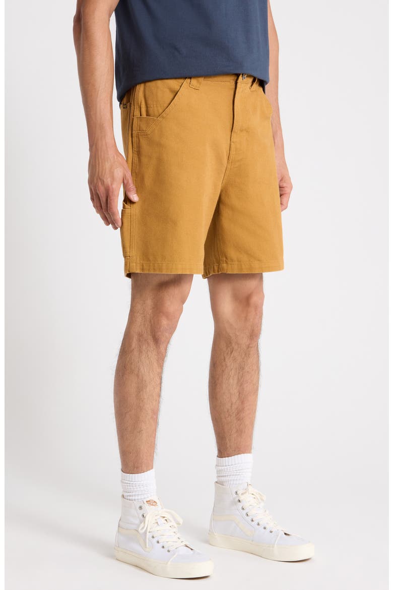 Bison Flat Front Canvas Shorts, Alternate, color, BRONZE