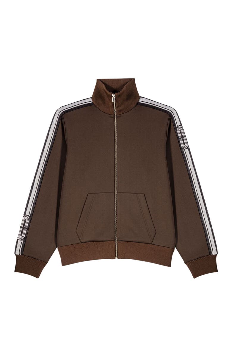 maje Sweatshirt with straight stripes, Alternate, color, Dark Brown