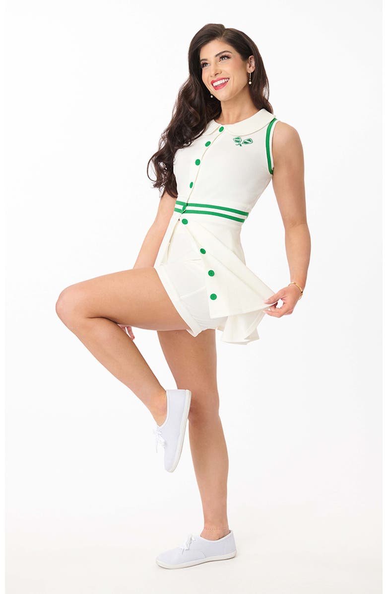 Smak Parlour Sport Dress & Shorts, Alternate, color, White & Green