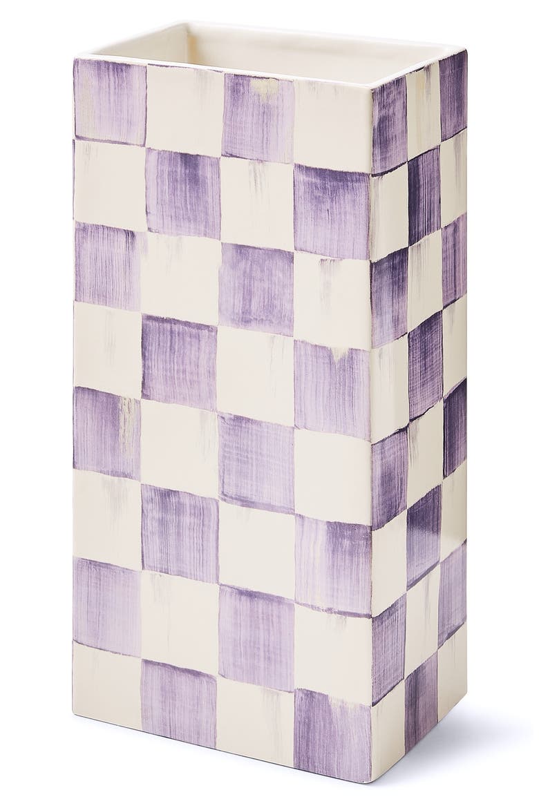 Violet Check Pillar Vase, Alternate, color, VIOLET