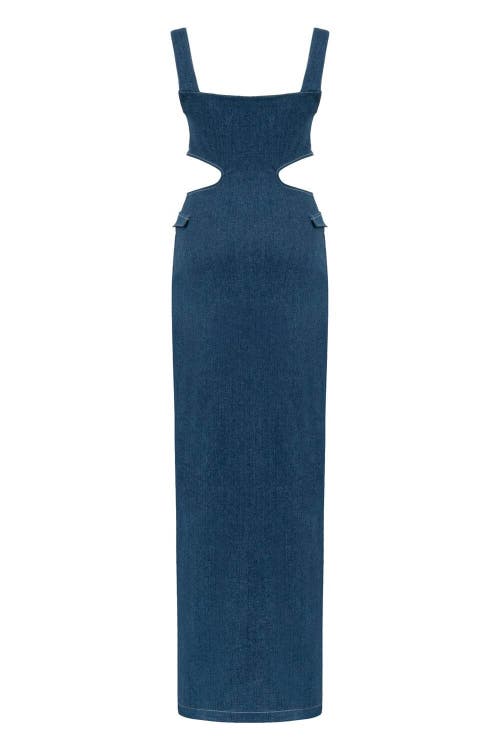Jendue Us Sosa Denim Maxi Dress In Blue