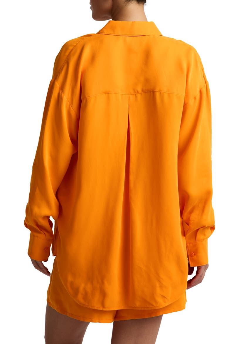 Sunkissed Cupro Button Down Shirt, Alternate, color, BRIGHT CITRUS