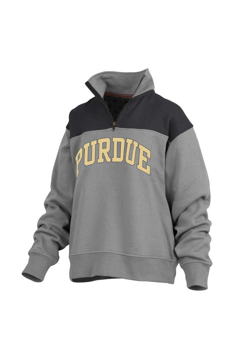 PRESSBOX Women's Pressbox Gray Purdue Boilermakers Avon Fleece Quarter-Zip Jacket, Alternate, color, Gray
