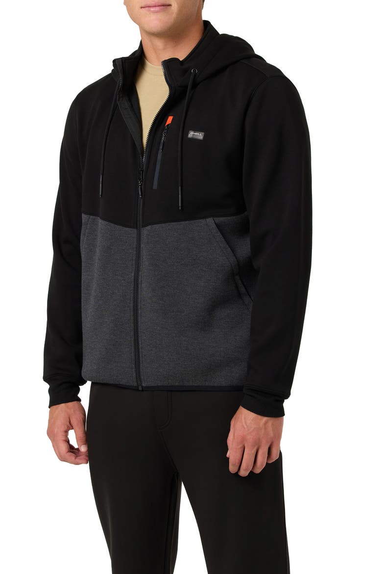 TRVLR Tech Fleece Zip Hoodie, Alternate, color, BLACK