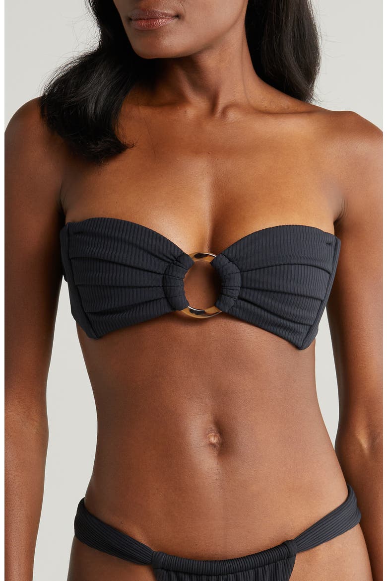 Tori O-Ring Rib Bikini Top, Main, color, BLACK RIB