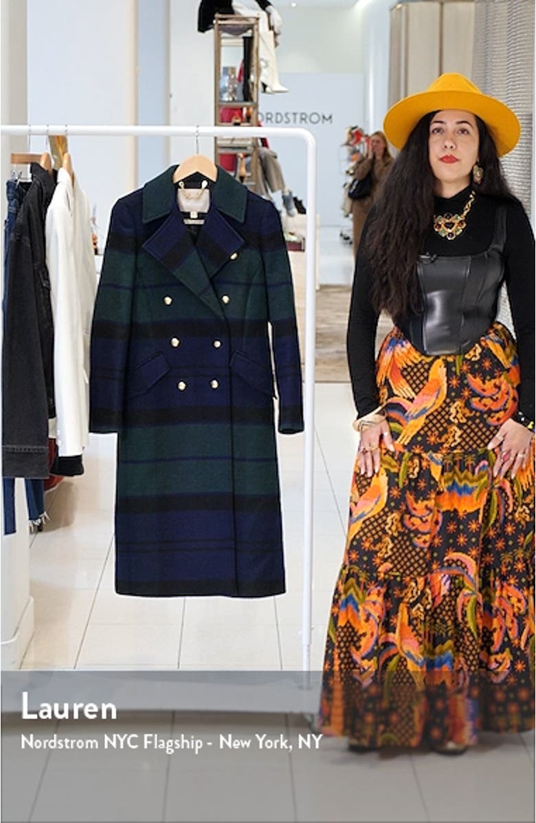 Marlene Tartan Plaid Wool Blend Peacoat, sales video thumbnail