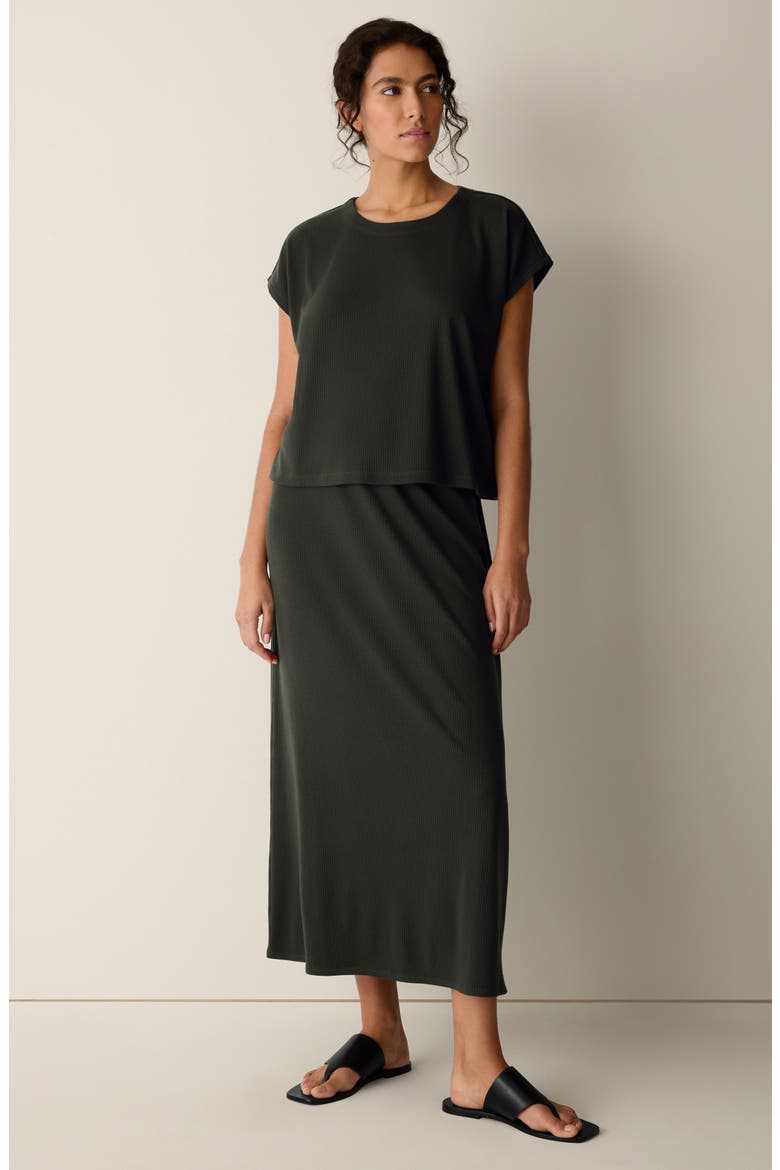 Rib Maxi Skirt, Alternate, color, SEAWEED