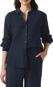 Splendid Adele Oversize Cotton Gauze Button-Up Shirt