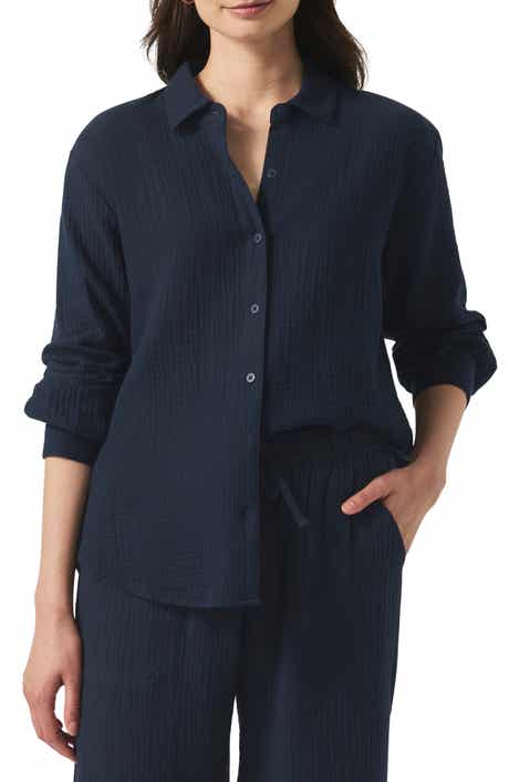 Splendid Adele Oversize Cotton Gauze Button-Up Shirt