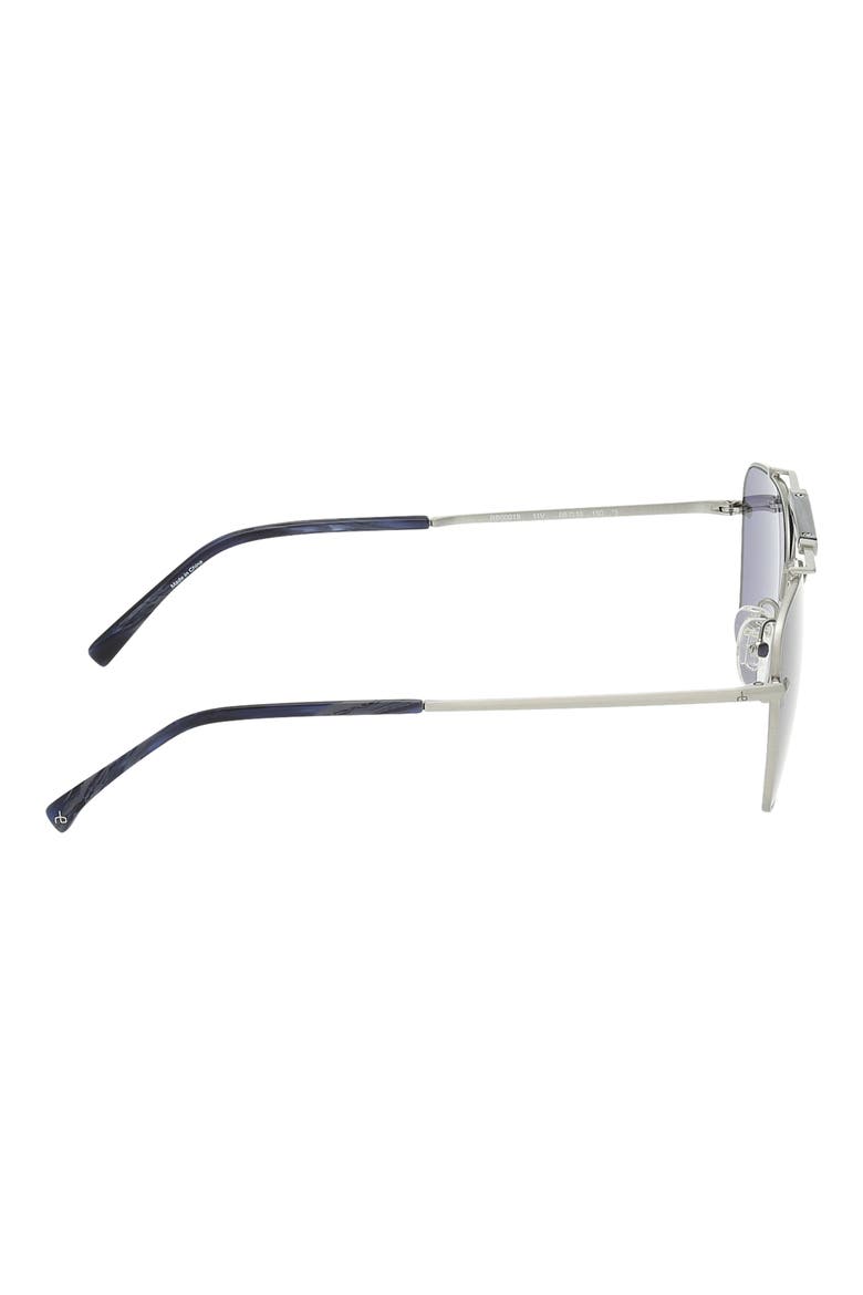 56mm Navigator Sunglasses, Alternate, color, SILVER / NAVY HORN / BLUE