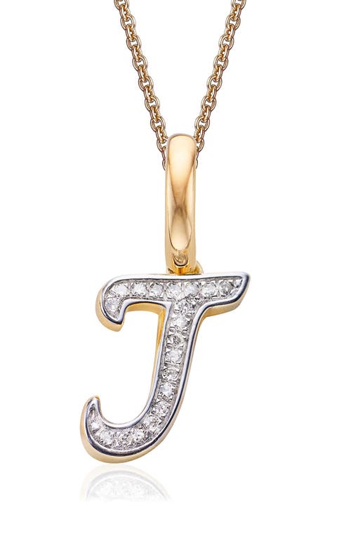 Monica Vinader Alphabet Diamond Pavé Pendant Charm in Gold/Diamond- J 