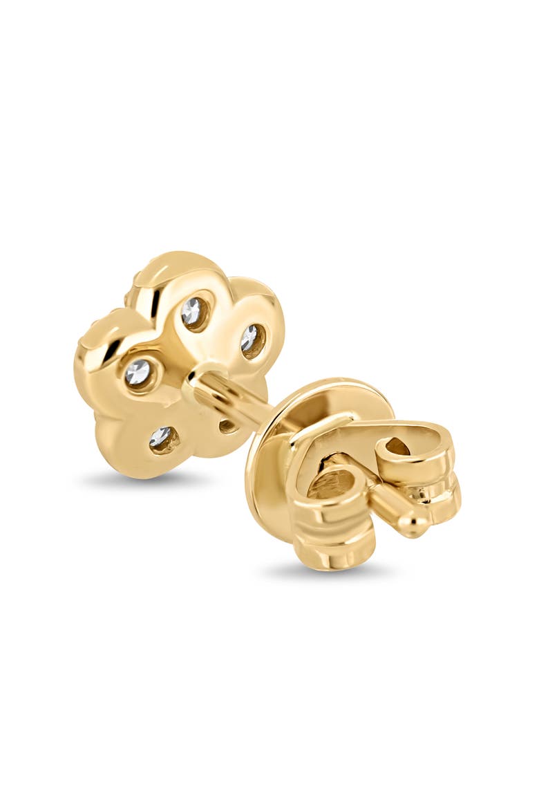 Icon Diamond Flower Stud Earrings, Alternate, color, 18K YELLOW GOLD/ DIAMOND