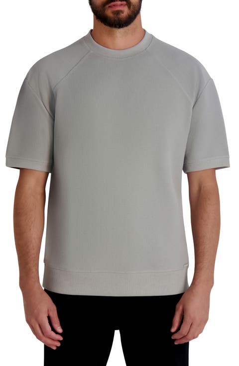 Mock Neck Waffle Knit T-Shirt