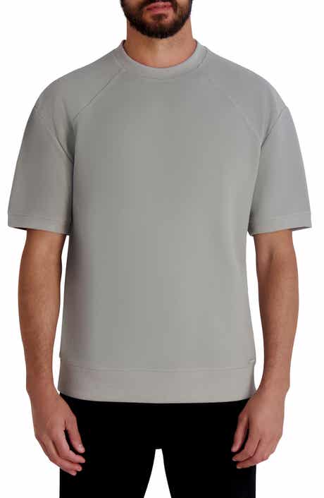 KARL LAGERFELD PARIS Mock Neck Waffle Knit T-Shirt