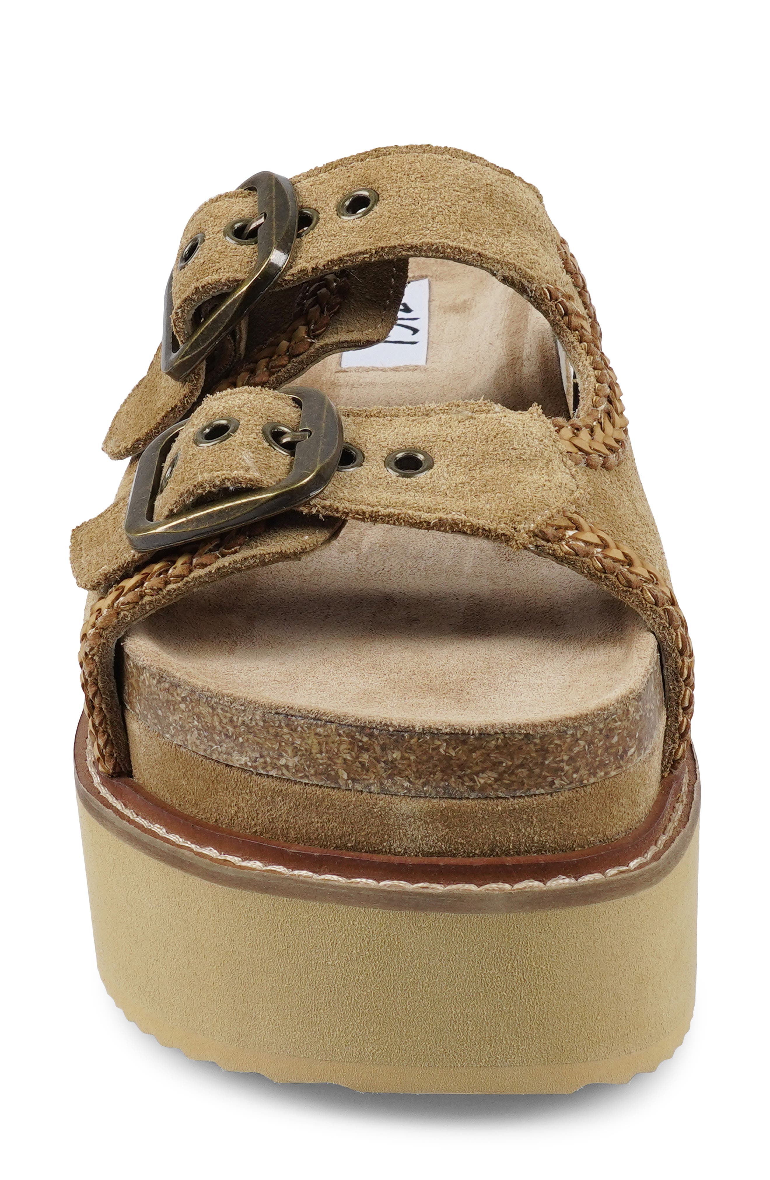 Platform Sandal, Alternate, color, DARK NATURAL SUEDE