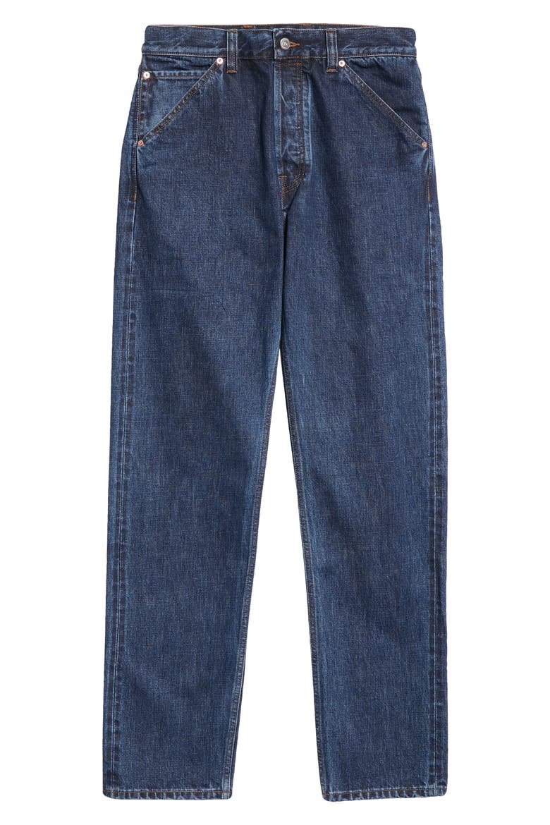 Selvedge Denim Straight Leg Jeans, Alternate, color, BLUE