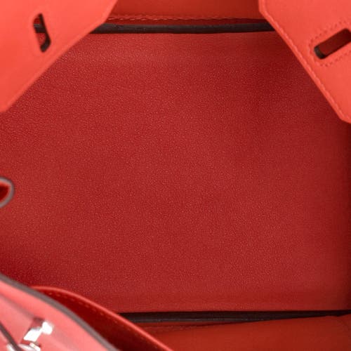 Pre-owned Hermes  Hermes Birkin Handbag Red Swift With Palladium Hardware 25 In Red