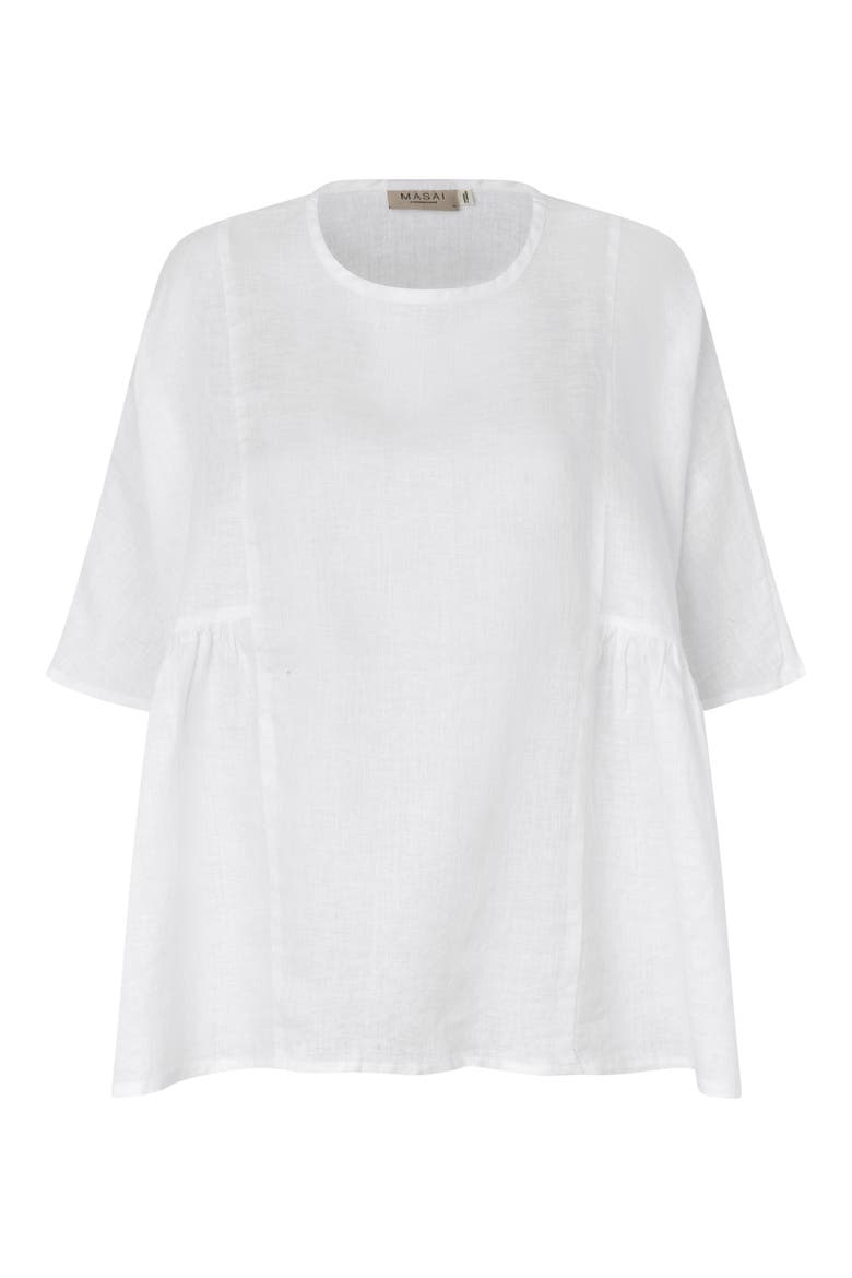 Mablissea Oversized Linen Blouse, Alternate, color, White
