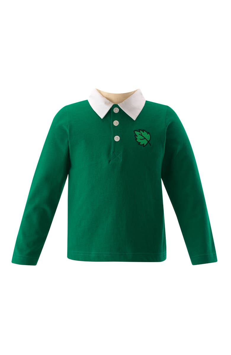 Rachel Riley Leaf Embroidered Rugby Top, Main, color,