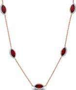 Julianna B. Birthstone & Diamond Station Necklace 14k Gold