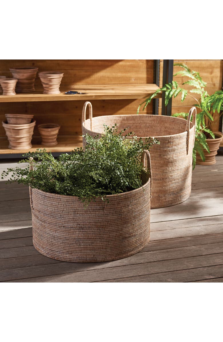 Napa Home & Garden Burma Rattan Hampers With Handles, Set of 2, Alternate, color, White