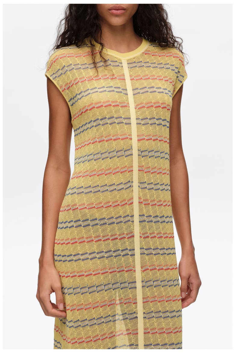 Sleeveless Knit Dress With Fringing, Alternate, color, LIGHT YELLOW