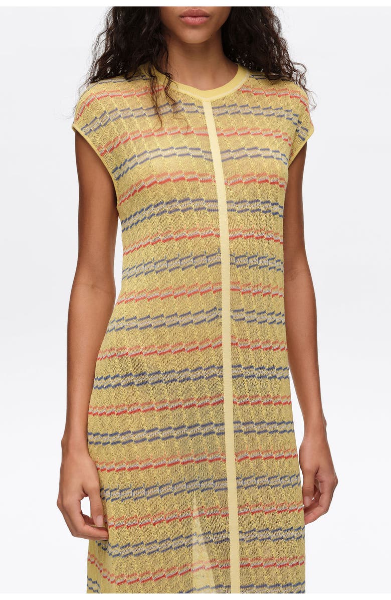 Bimba y Lola Sleeveless Knit Dress With Fringing, Alternate, color, Light Yellow