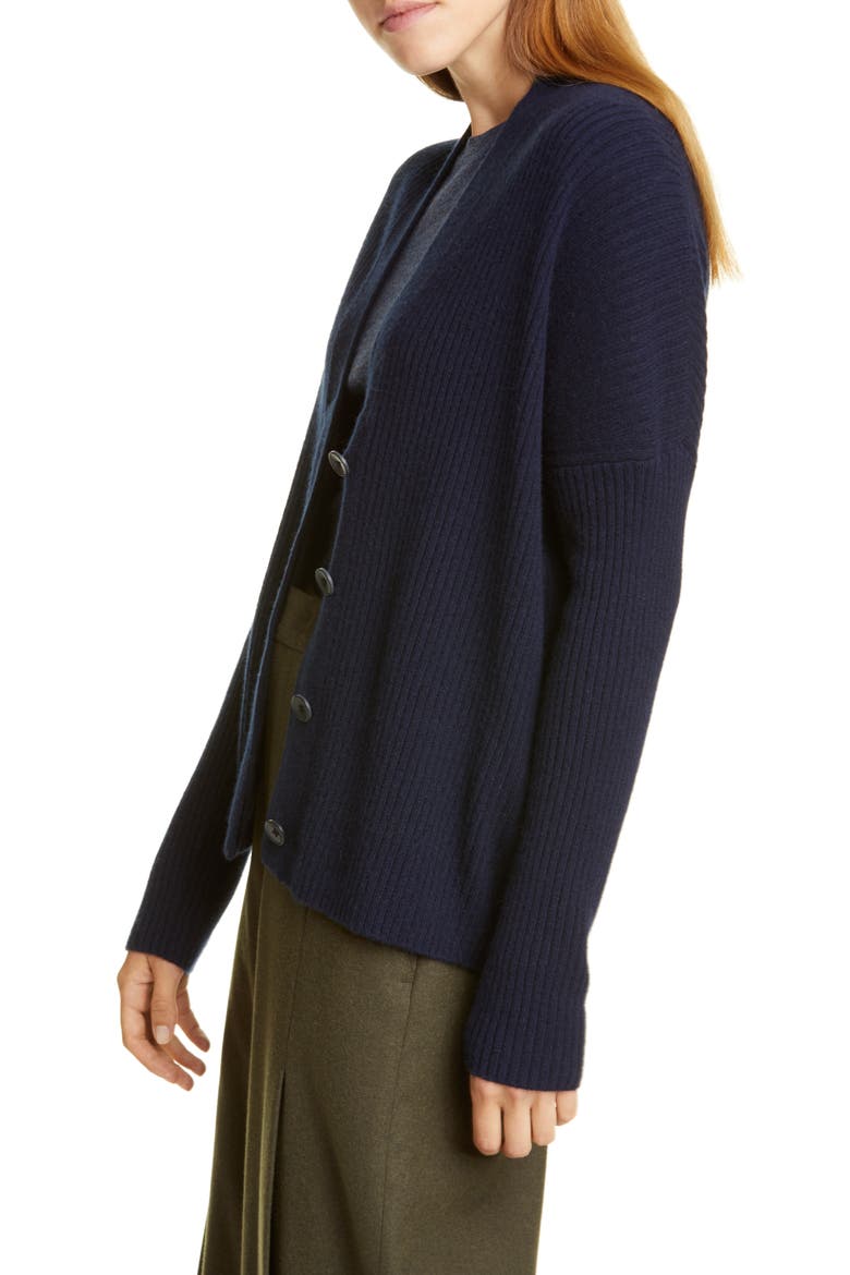Rib Wool & Cashmere Cardigan, Alternate, color, WAVE CREST