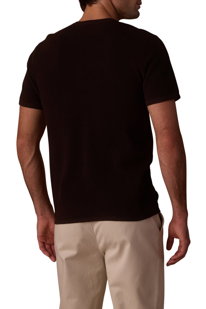 Driftknit Short Sleeve Sweater, Alternate, color, DARK BROWN