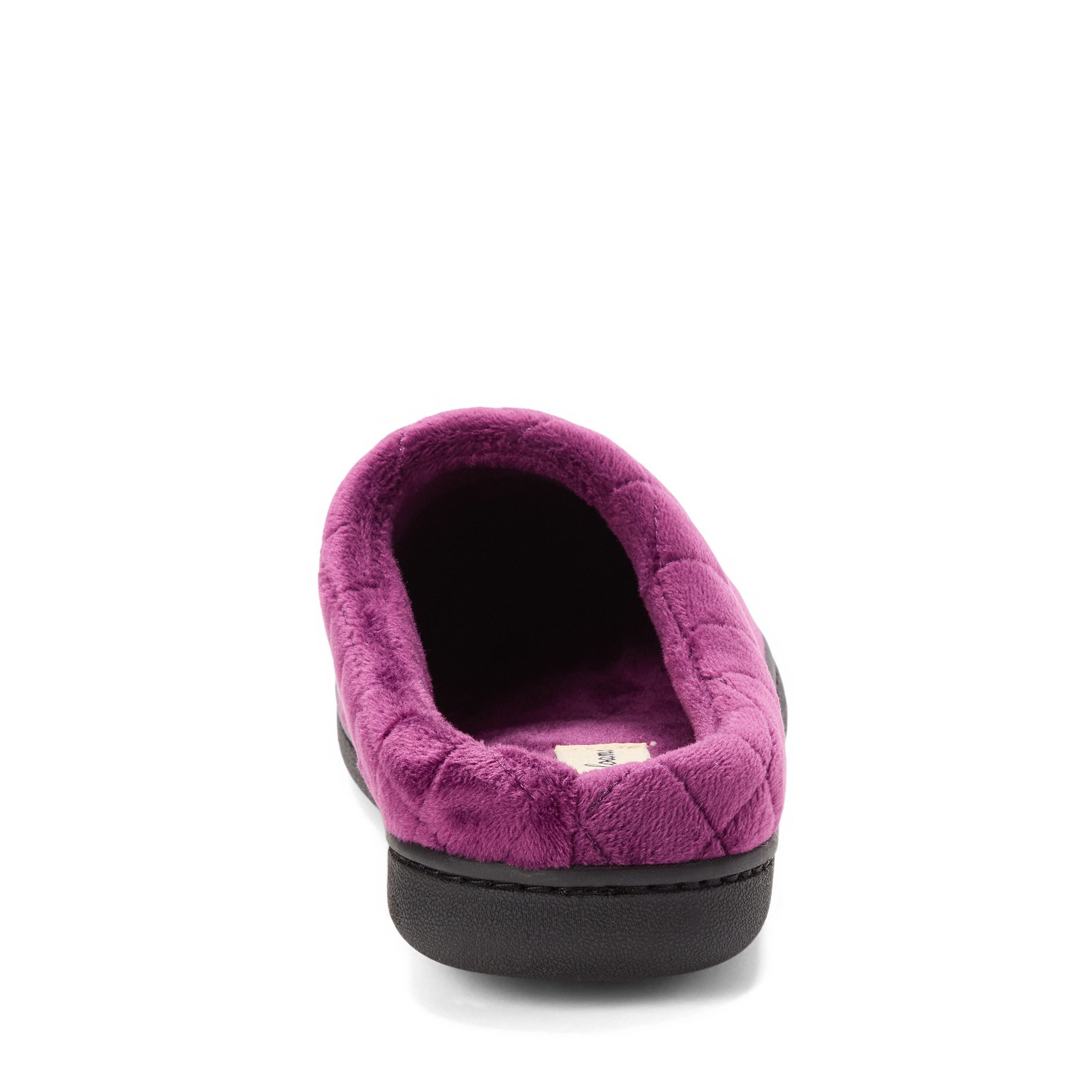 Darcy Quilted Cuff Velour Clog Slipper, Alternate, color, Aubergine