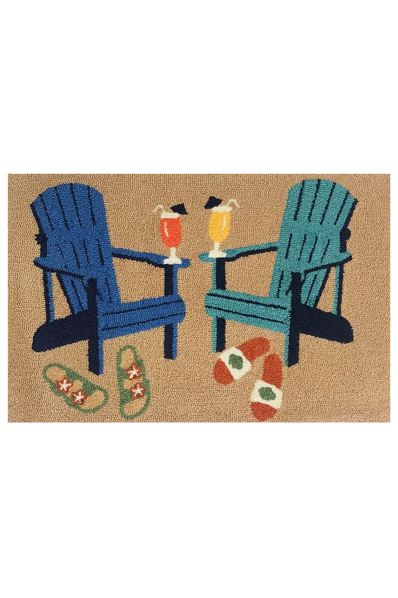 Beach Drinks Indoor/Outdoor Doormat, Main, color, TAN MULTI