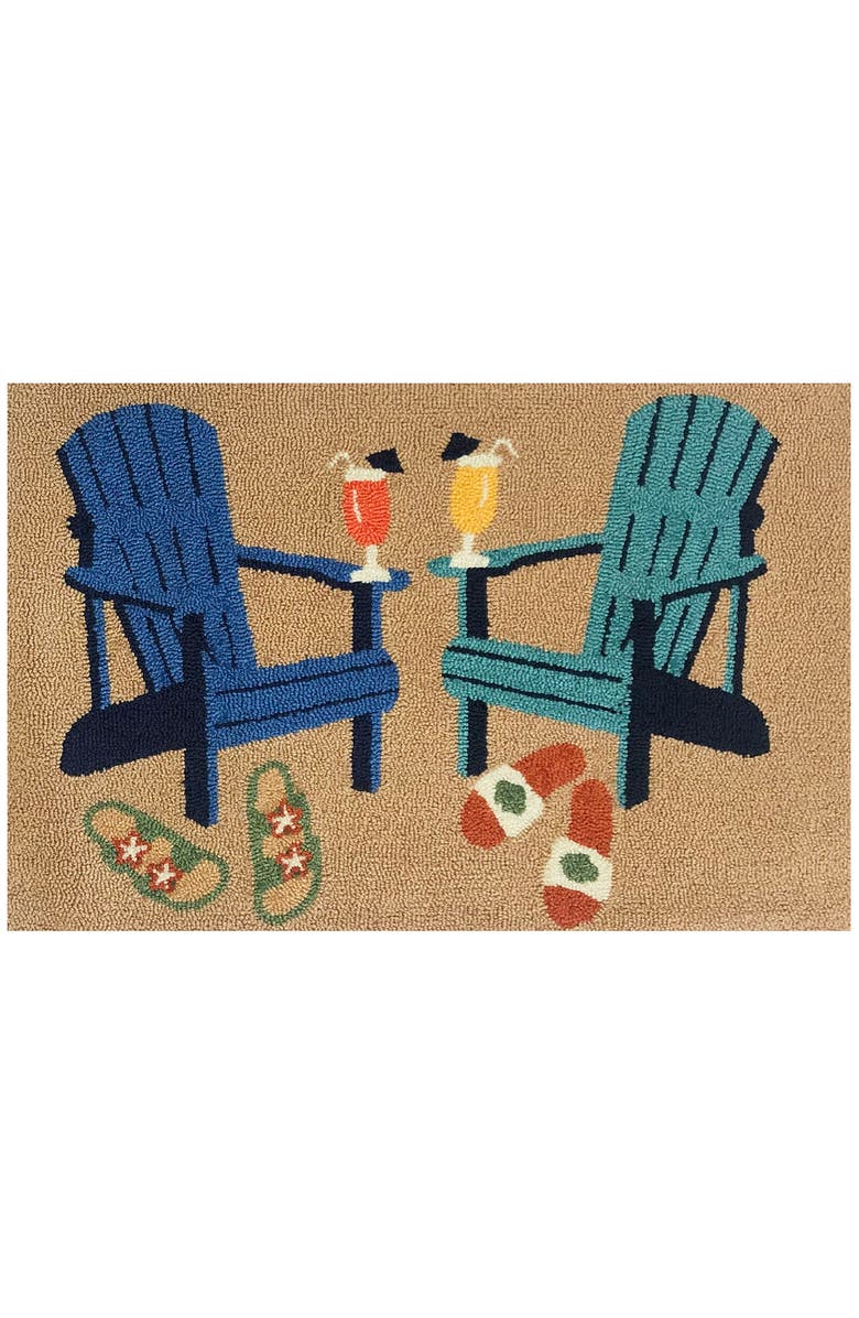 R16 HOME Beach Drinks Indoor/Outdoor Doormat, Main, color, Tan Multi