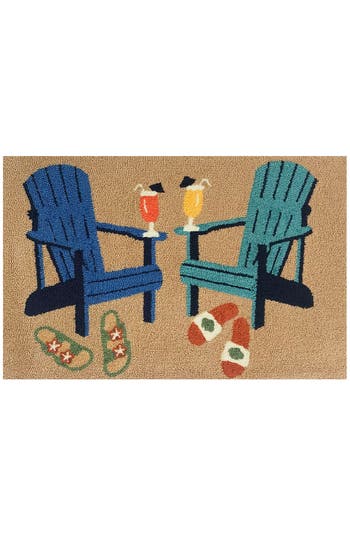 R16 Home Beach Drinks Indoor/outdoor Doormat In Tan Multi