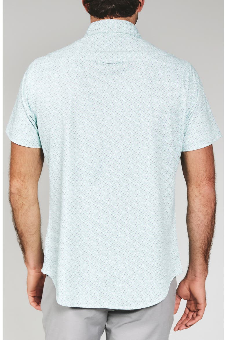 Riley Floral Short Sleeve Performance Button-Up Shirt, Alternate, color, MINT