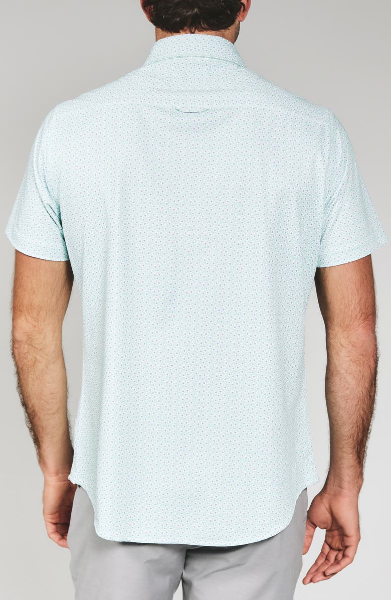 7 Diamonds Riley Floral Short Sleeve Performance Button-Up Shirt, Alternate, color, Mint