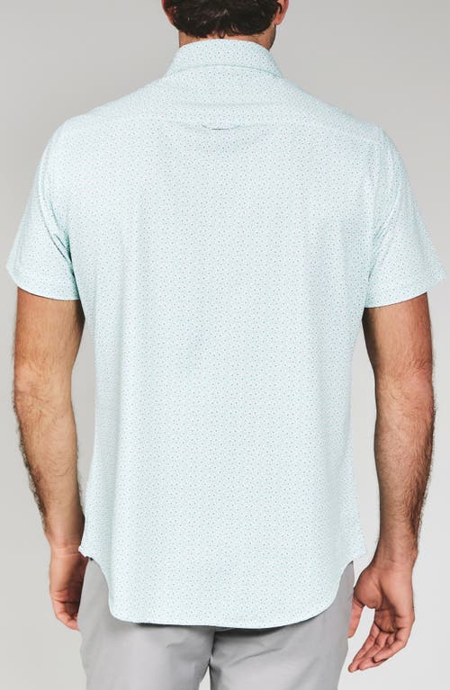 7 Diamonds Riley Floral Short Sleeve Performance Button-up Shirt In Green