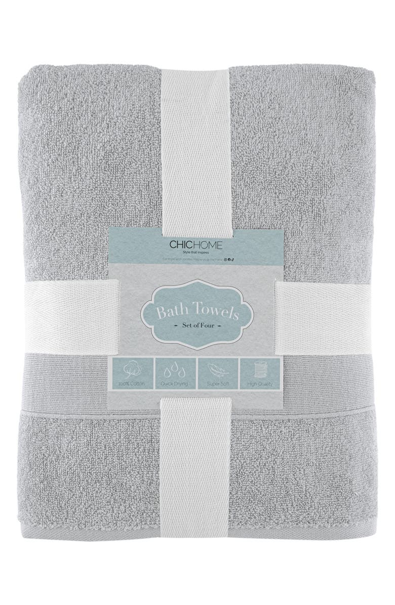 CHIC Turkish Cotton 4-Piece Bath Towel Set, Main, color, 