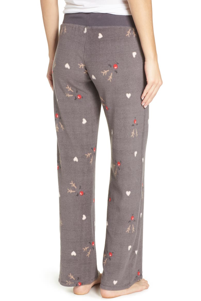 Fleece Pajama Pants, Alternate, color, GREY PAVEMENT RUDOLF