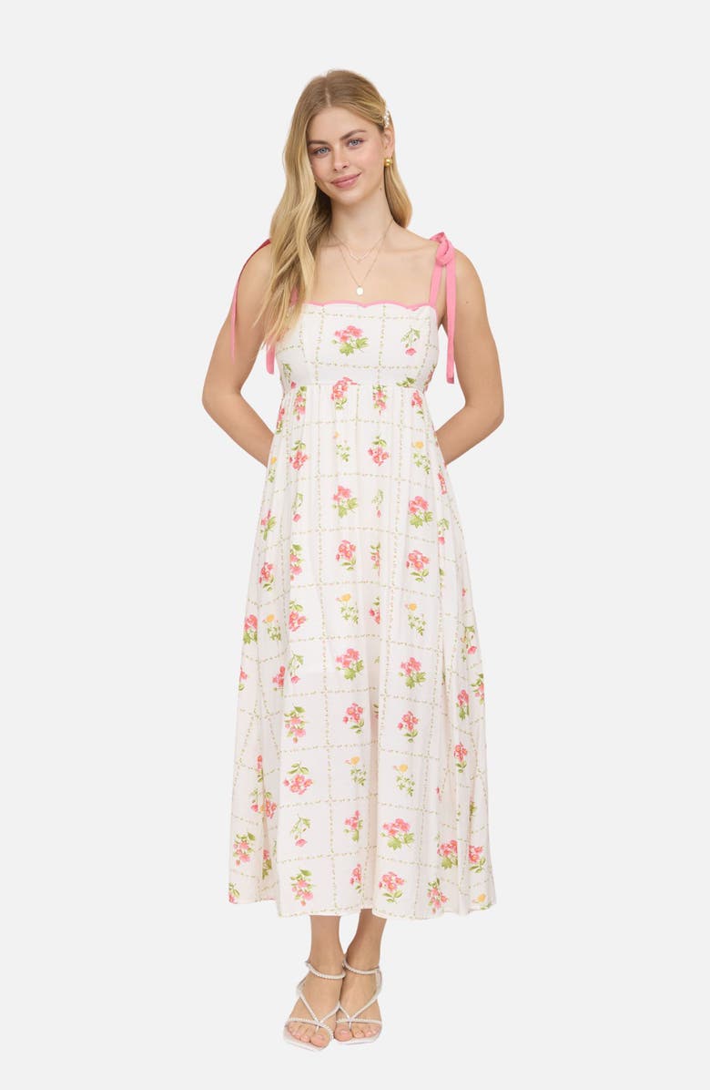 Blu Pepper Floral Tie Strap Sundress, Alternate, color, Pink Multi