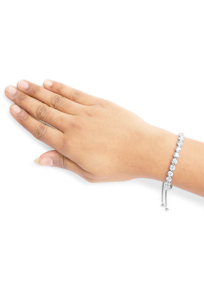 14K White Gold 6.00 Cttw Diamond 4”-10” Bolo Tennis Bracelet, Alternate, color, White