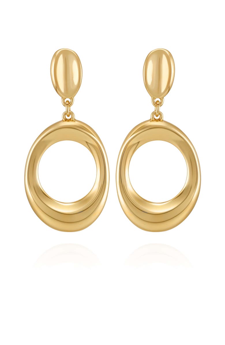Vince Camuto Oval Drop Earrings, Main, color, 14K Gold Plated
