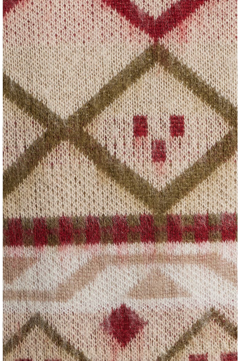 Fair Isle Oversize Vest, Alternate, color, KHAKI
