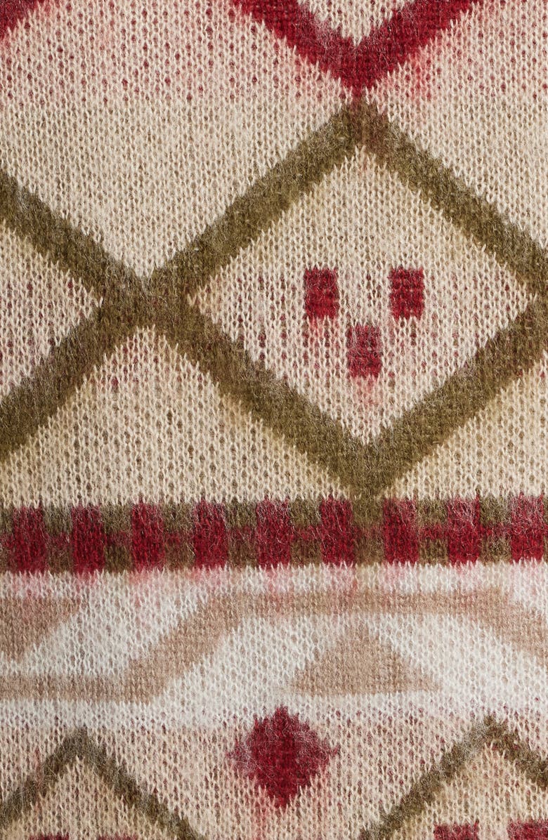 Topman Fair Isle Oversize Vest, Alternate, color, Khaki