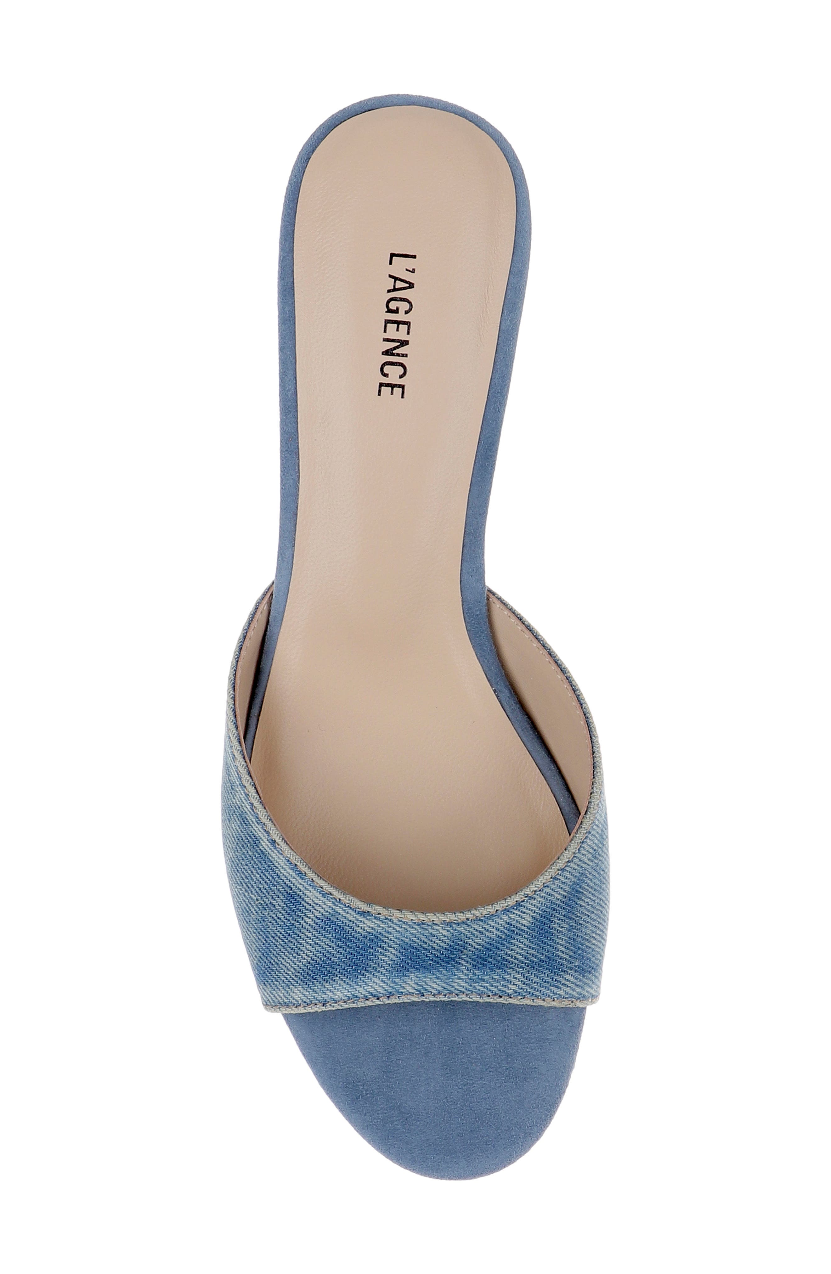 L'AGENCE Arleen Slide Sandal, Alternate, color, Light Denim