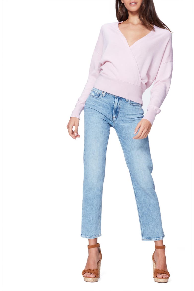Keslee Surplice Cashmere Sweater, Alternate, color, MRLLTPNK