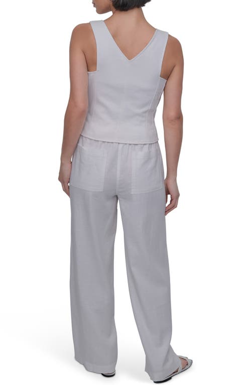 Dkny Linen Blend Vest In White