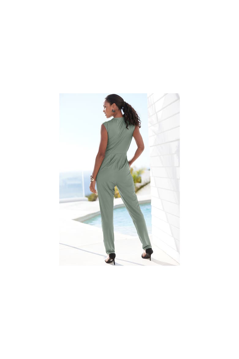 Women's Wrap Look Jumpsuit, Alternate, color, Jade