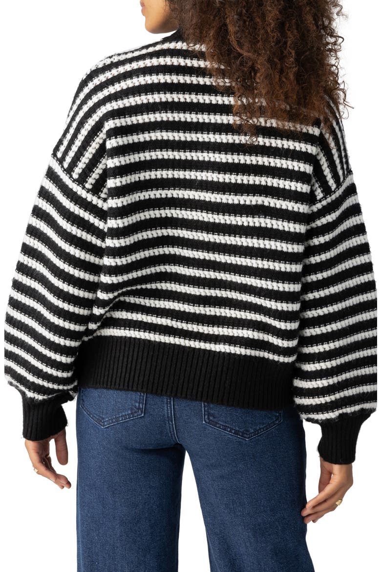 Keep it Chic Stripe Turtleneck Sweater, Alternate, color, BLACK CHECK