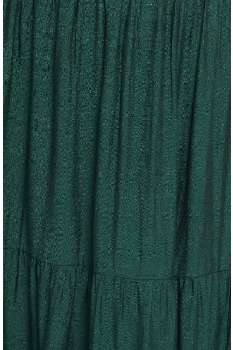 Flutter Cap Sleeve Tiered Maxi Dress, Alternate, color, FOREST GREEN